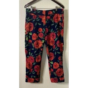 7th Avenue Design Studio Floral Jacquard Capri Pants Women’s Size 8
